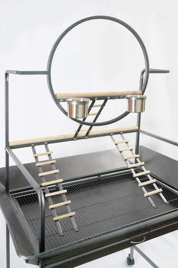 Large Bird Cage Parrot Playpen Gym Toy Stand With Ladder On Wheels - RnR Galore