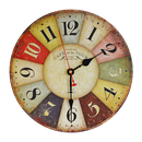 Large Colourful Wall Clock Kitchen Office Retro Timepiece - RnR Galore
