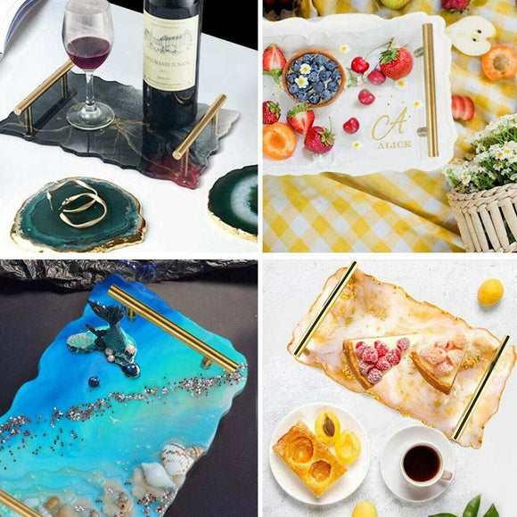 Large Safe Silicone Tray Mould Artist Mold Irregular Coaster Resin Craft Art DIY + 2 Handles - RnR Galore