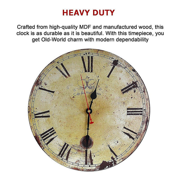 Large Vintage Wall Clock Kitchen Office Retro Timepiece - RnR Galore