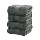 Linenland 4 Piece Cotton Bath Towels Set - Charcoal - RnR Galore