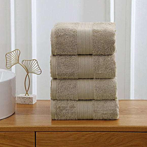 Linenland 4 Piece Cotton Bath Towels Set - Sandstone - RnR Galore