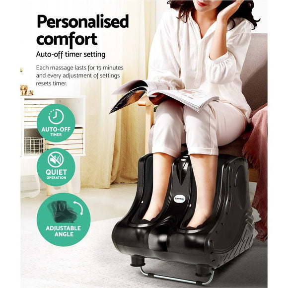 Livemor Foot Massager Massagers Shiatsu Electric Roller Ankle Calf Leg Kneading Black - RnR Galore