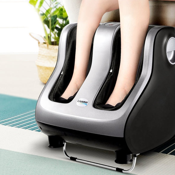 Livemor Foot Massager Shiatsu Massagers Electric Roller Calf Leg Kneading Silver - RnR Galore