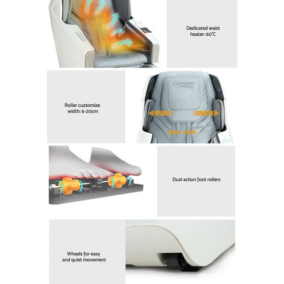 Livemor Massage Chair Electric Zero Gravity Bed Recliner Kneading Massager - RnR Galore