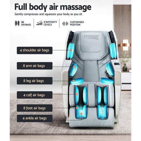 Livemor Massage Chair Electric Zero Gravity Bed Recliner Kneading Massager - RnR Galore