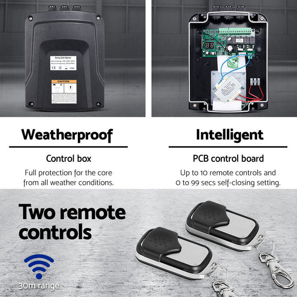 LockMaster Automatic Electric Gate Opener Double Swing Remote Control Kit 800KG - RnR Galore