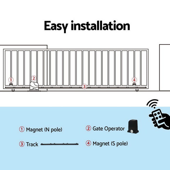 Lockmaster Automatic Sliding Gate Opener Kit 4M 1000KG - RnR Galore