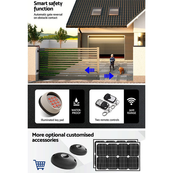 Lockmaster Automatic Sliding Gate Opener Kit Keypad 4M 1200KG - RnR Galore