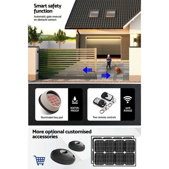 Lockmaster Automatic Sliding Gate Opener Kit Keypad 6M 1800KG - RnR Galore