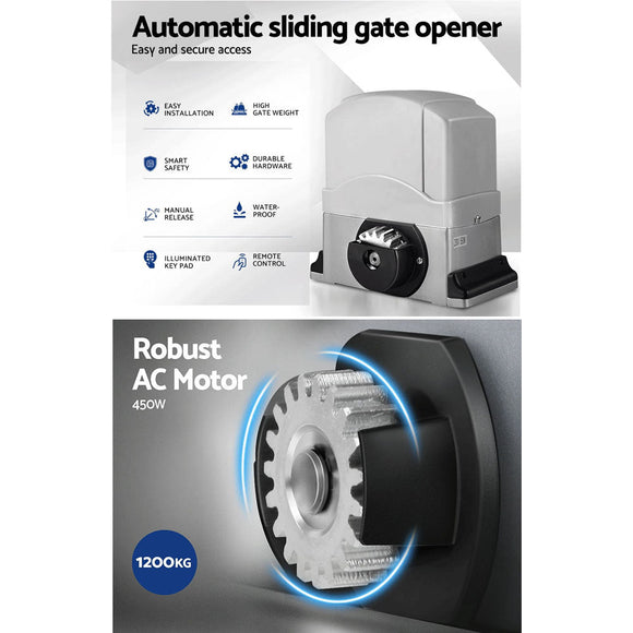 LockMaster Electric Sliding Gate Opener 1200KG 4M - RnR Galore