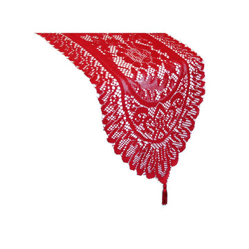Logan Red Lace Table Runner with Tassle 33 x 137 cm - RnR Galore