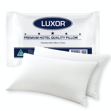 Luxor Australian Made Hotel Quality Pillow Standard Size Twin Pack - RnR Galore