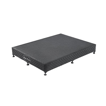 Mattress Base Ensemble Double Size Solid Wooden Slat in Black with Removable Cover - RnR Galore