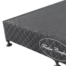 Mattress Base Ensemble Double Size Solid Wooden Slat in Black with Removable Cover - RnR Galore