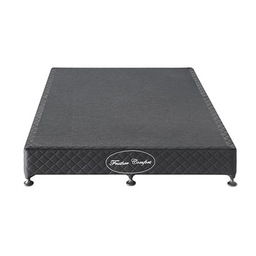Mattress Base Ensemble Queen Size Solid Wooden Slat in Black with Removable Cover - RnR Galore