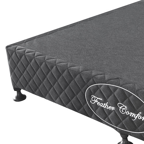 Mattress Base Ensemble Queen Size Solid Wooden Slat in Black with Removable Cover - RnR Galore
