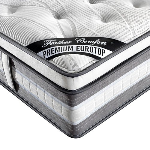 Mattress Euro Top King Size Pocket Spring Coil with Knitted Fabric Medium Firm 34cm Thick - RnR Galore