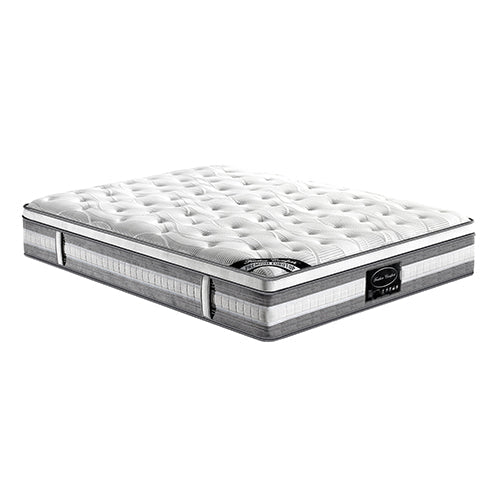 Mattress Euro Top King Size Pocket Spring Coil with Knitted Fabric Medium Firm 34cm Thick - RnR Galore