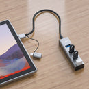 mbeat 4 - Port USB 3.0 Hub with 2 - in - 1 USB 3.0 & USB - C Converter - Space Grey - RnR Galore