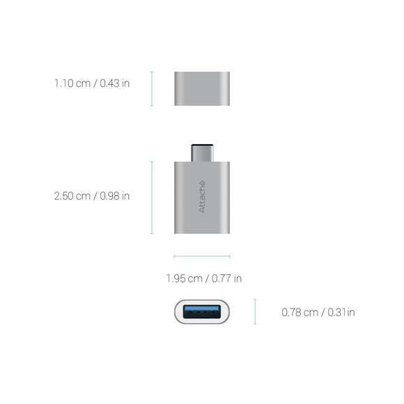 mbeat attache Aluminum USB 3.1/3.0 to USB Type C Adaptor - RnR Galore