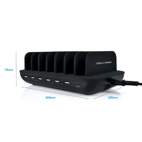 mbeat Gorilla Power 7 - Port 60W USB + USB - C Charging Station - RnR Galore