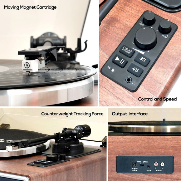 mbeat Hi - Fi Turntable with Built - In Bluetooth Receiving Speaker - RnR Galore