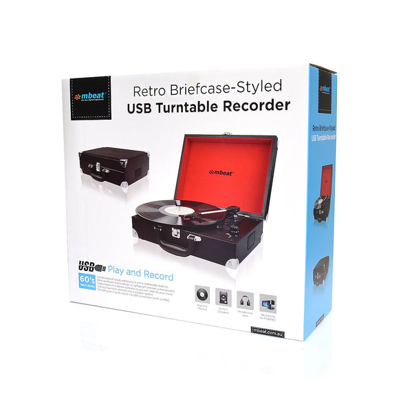 mbeat Retro Briefcase - styled USB Turntable - RnR Galore