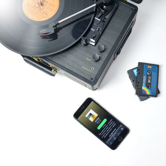 mbeat Uptown Retro Turntable and Cassette Player with Bluetooth Speakers - RnR Galore