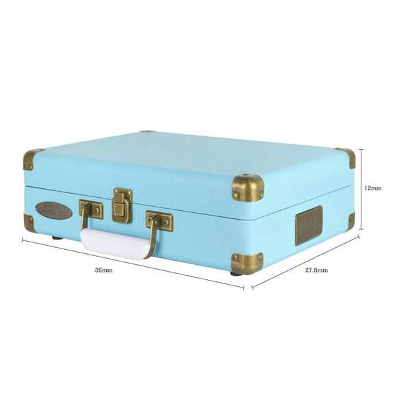mbeat Woodstock II Sky Blue Retro Bluetooth (TX/RX) Turntable - RnR Galore