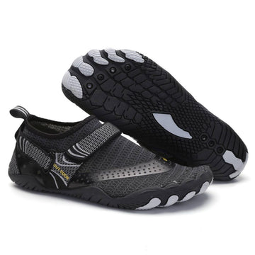Men Women Water Shoes Barefoot Quick Dry Aqua Sports Shoes - Black Size EU42 = US8 - RnR Galore