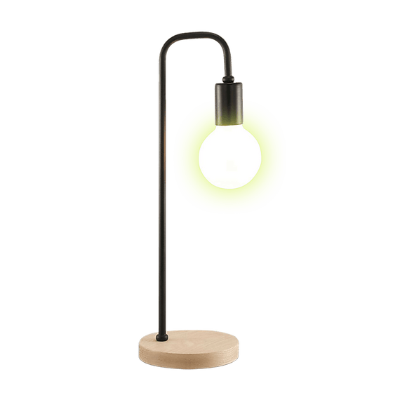 Modern Table lamp Desk Light Timber Base Bedside Bedroom Black - RnR Galore