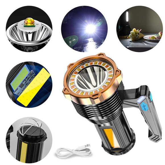 Most Powerful 1200lm LED Flashlight Super Bright Torch Lamp USB Rechargeable - RnR Galore