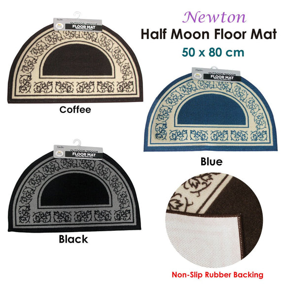 Newton Half Moon Floor Mat 50 x 80cm Coffee - RnR Galore