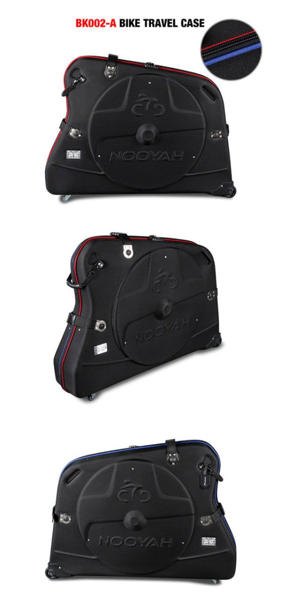 NOOYAH Bike Hard Shell Travel Case EVA Mountain MTB ebike Road Bike 700c Gravel Bike Tourer - BK002 in Black - RnR Galore