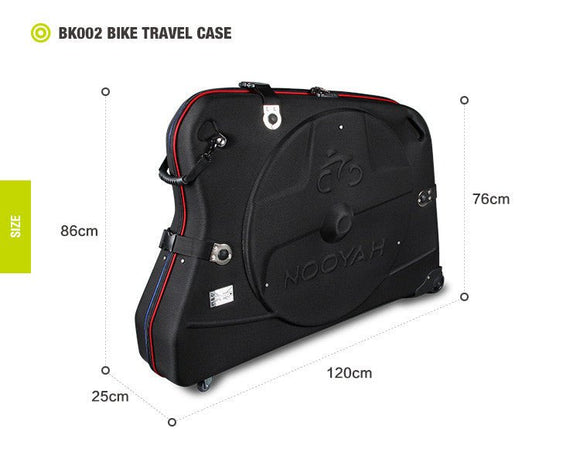 NOOYAH Bike Hard Shell Travel Case EVA Mountain MTB ebike Road Bike 700c Gravel Bike Tourer - BK002 in Black - RnR Galore