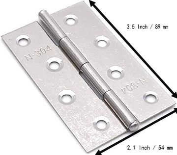Pack of 6 Hinge 3.5 Inch Stainless Steel Door Hinges Cabinet Door Hinges Furniture - RnR Galore