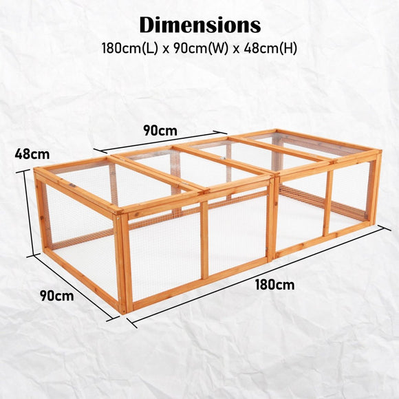 Paw Mate Chicken Coop Rabbit Hutch Extension Run 180 x 90 x 48cm Runey - RnR Galore