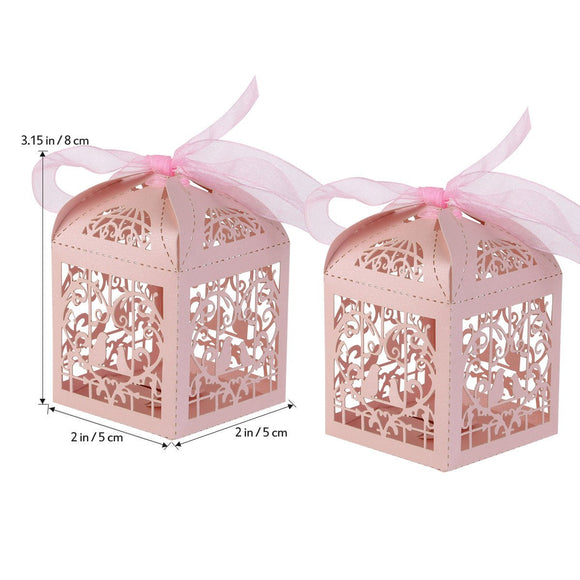 Pink Dove Bird Heart Baby Birth naming Ceremony Bomboniere Favor Lolly Gift Card Box - 10 Pack - RnR Galore