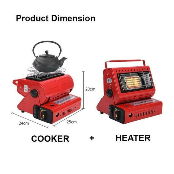 Portable Butane Gas Heater Camping Camp Tent Outdoor Hiking Camper Survival Red - RnR Galore