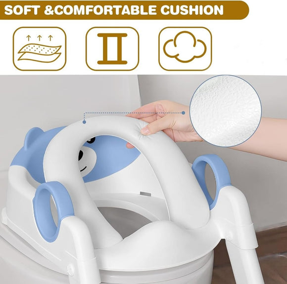 Potty Training Seat Ladder, Kids Boys Girls, Blue - RnR Galore