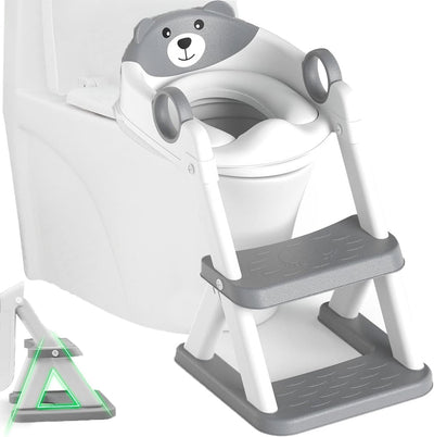 Potty Training Seat Ladder, Kids Boys Girls, Grey - RnR Galore