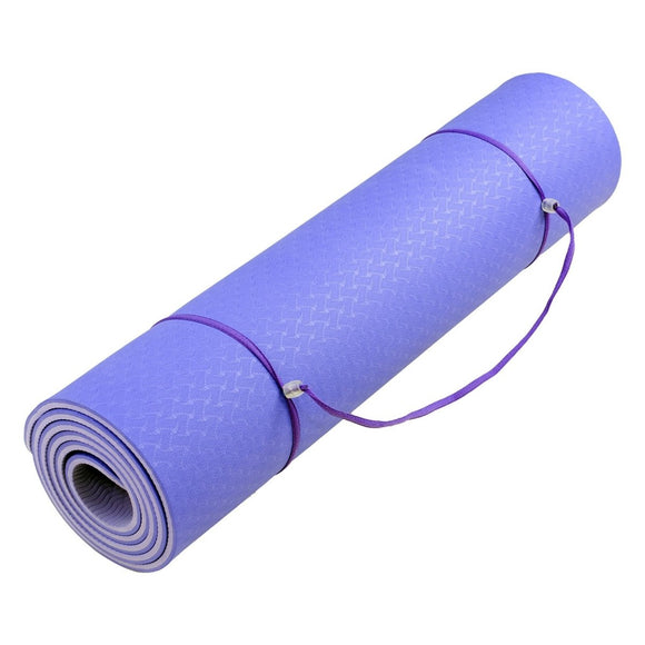 Powertrain TPE Yoga Exercise Mat Home Gym Pilates Fitness 8mm Thick in Light Purple - RnR Galore