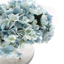 Premium Faux Hydrangea With Glass Vase (Artificial Flowering Blue Hydrangea) 23cm - RnR Galore