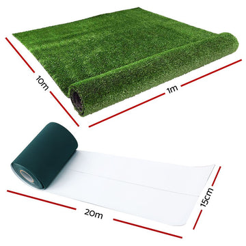 Prime Turf 1x10m Artificial Grass Synthetic Fake 10SQM Turf Lawn 17mm Tape - RnR Galore