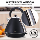 Pronti 1.7L Rose Trim Collection Kettle - Black - RnR Galore