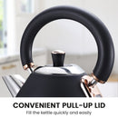 Pronti 1.7L Rose Trim Collection Kettle - Black - RnR Galore
