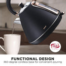 Pronti 1.7L Rose Trim Collection Kettle - Black - RnR Galore