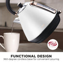 Pronti 1.7l Rose Trim Collection Kettle - White - RnR Galore