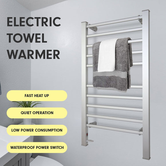Pronti Heated Towel Rack Electric Bathroom Towel Rails Warmer Ev - 160 - Silver - RnR Galore